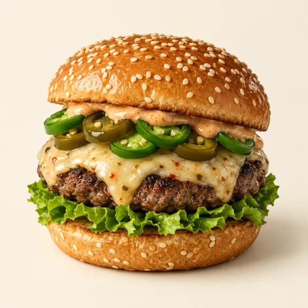 Jalapeño Pepper Jack Burger